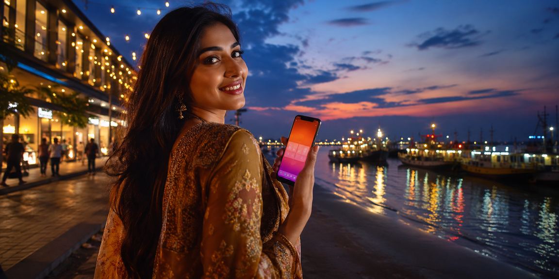 চট্টগ্রামের পতেঙ্গা সমুদ্র সৈকতে একজন ব্যবহারকারী মোবাইল পেমেন্ট সম্পন্ন করছেন